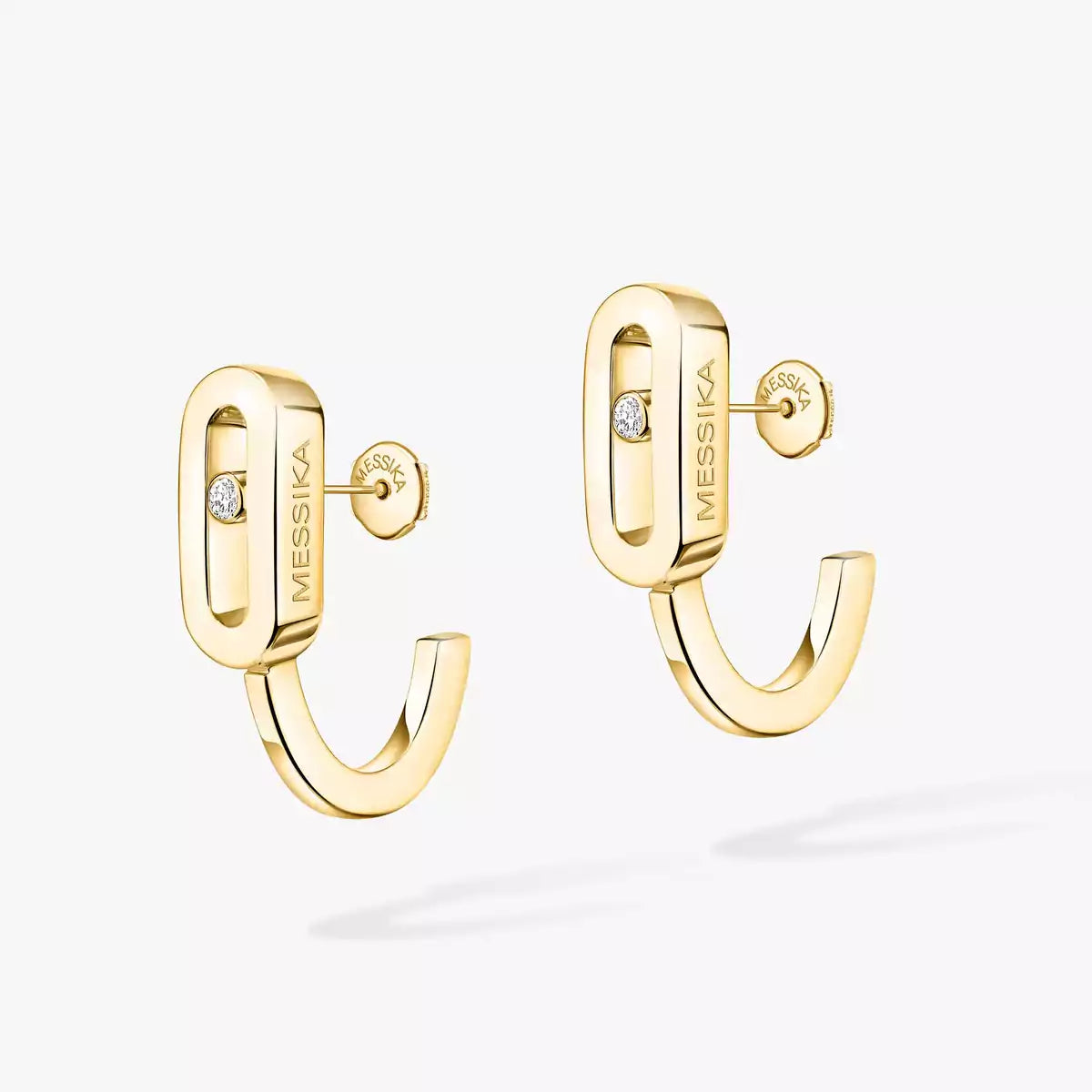 [Marins]Diamond Mini Hoop Earrings Move Classique