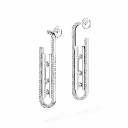 [Marins]Diamond Pendant Earrings Move 10Th