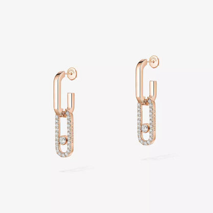 [Marins]Move Link Diamond Earrings