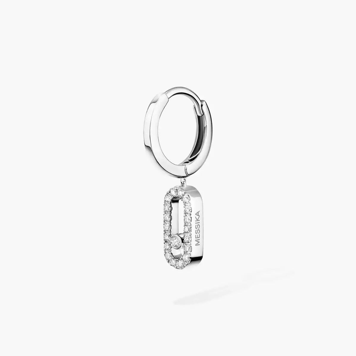 [Marins]Move Uno Single Diamond Hoop Earring