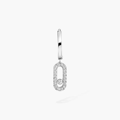 [Marins]Move Uno Single Diamond Hoop Earring