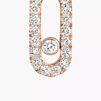 [Marins]Move Uno Single Diamond Hoop Earring