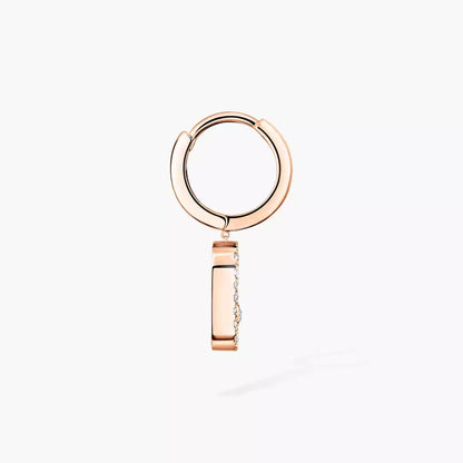 [Marins]Move Uno Single Diamond Hoop Earring