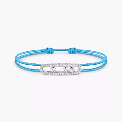 [Marins]Messika Care(s) pink cord pavé bracelet