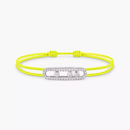[Marins]Messika Care(s) pink cord pavé bracelet