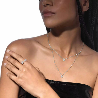 [Marins]Diamond Necklace My Twin 2 Rows