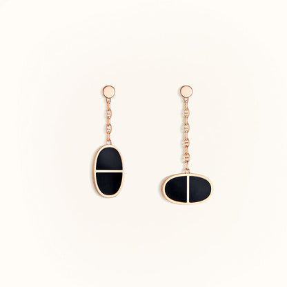 [Marins]CHAINE VERSO BLACK CERAMIC EARRINGS