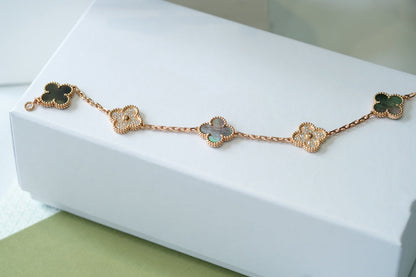 [Marins] CLOVER 5 MOTIF GRAY MOP BRACELET COLLECTION