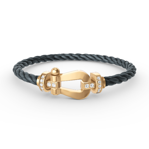[Marins]FORCE LARGE HORSESHOE HALF DIAMOND BRACELET GOLD