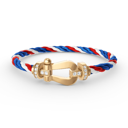 [Marins]FORCE LARGE HORSESHOE HALF DIAMOND BRACELET GOLD