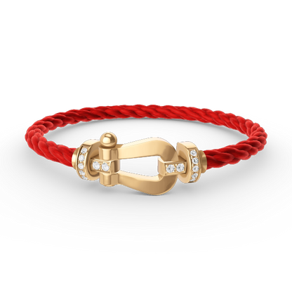 [Marins]FORCE LARGE HORSESHOE HALF DIAMOND BRACELET GOLD