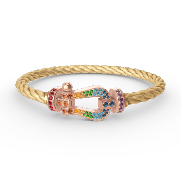 [Marins]FORCE LARGE HORSESHOE  COLORED DIAMOND BRACELET Marins GOLD