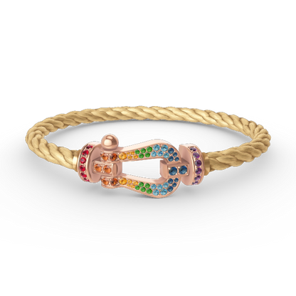 [Marins]FORCE LARGE HORSESHOE  COLORED DIAMOND BRACELET Marins GOLD