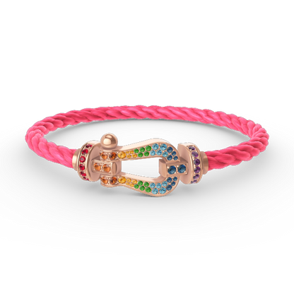 [Marins]FORCE LARGE HORSESHOE  COLORED DIAMOND BRACELET Marins GOLD