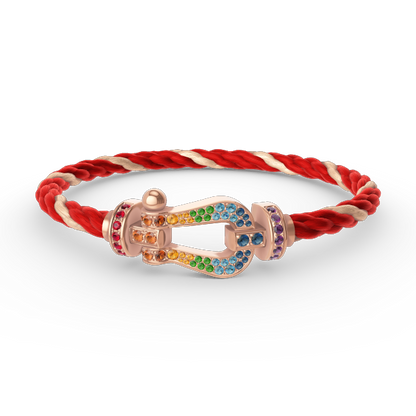 [Marins]FORCE LARGE HORSESHOE  COLORED DIAMOND BRACELET Marins GOLD