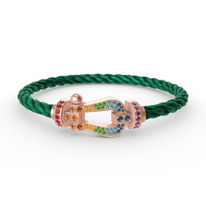 [Marins]FORCE LARGE HORSESHOE  COLORED DIAMOND BRACELET Marins GOLD