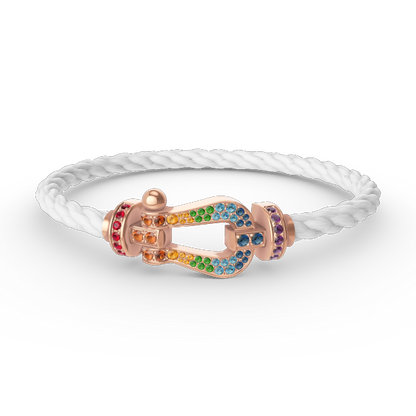 [Marins]FORCE LARGE HORSESHOE  COLORED DIAMOND BRACELET Marins GOLD
