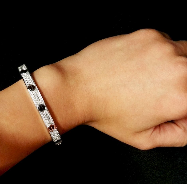 [Marins]LOVE BRACELET 6.1MM DIAMOND-PAVED CERAMIC