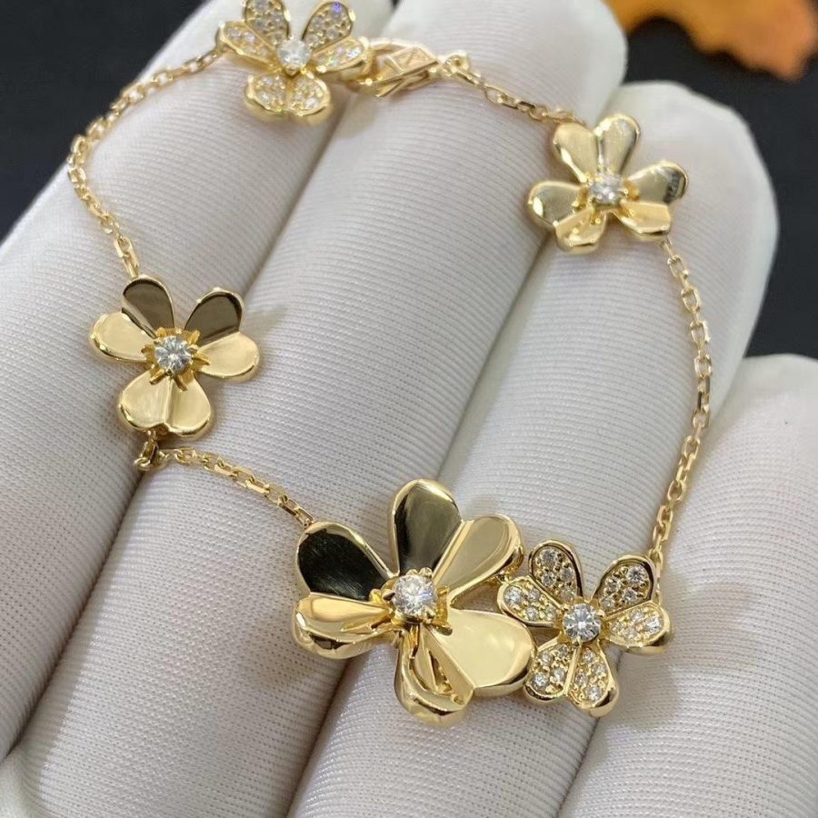 [Marins]FRIVOLE GOLD 5 FLOWERS BRACELET