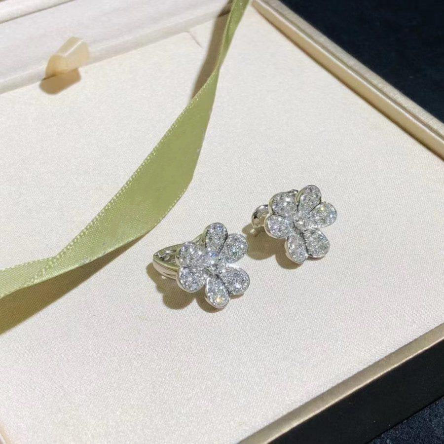[Marins]FRIVOLE SILVER FLOWER DIAMOND EARRINGS