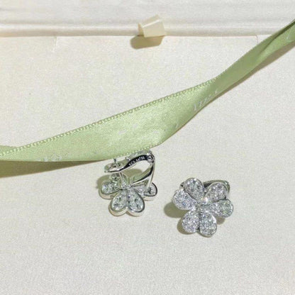 [Marins]FRIVOLE SILVER FLOWER DIAMOND EARRINGS