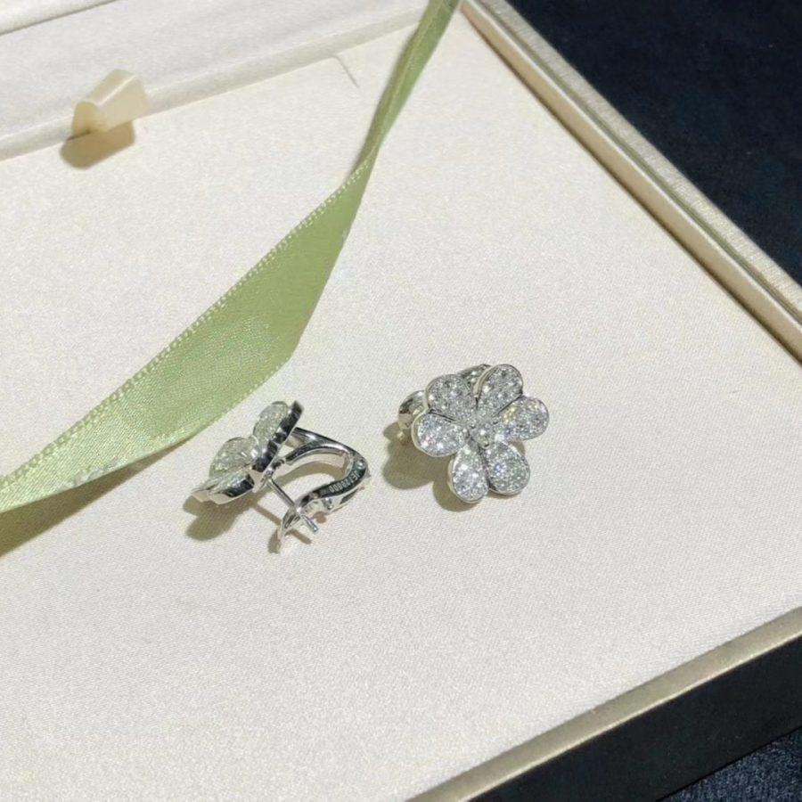 [Marins]FRIVOLE SILVER FLOWER DIAMOND EARRINGS