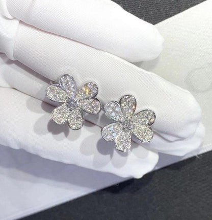 [Marins]FRIVOLE SILVER FLOWER DIAMOND EARRINGS