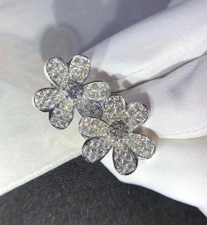 [Marins]FRIVOLE SILVER FLOWER DIAMOND EARRINGS