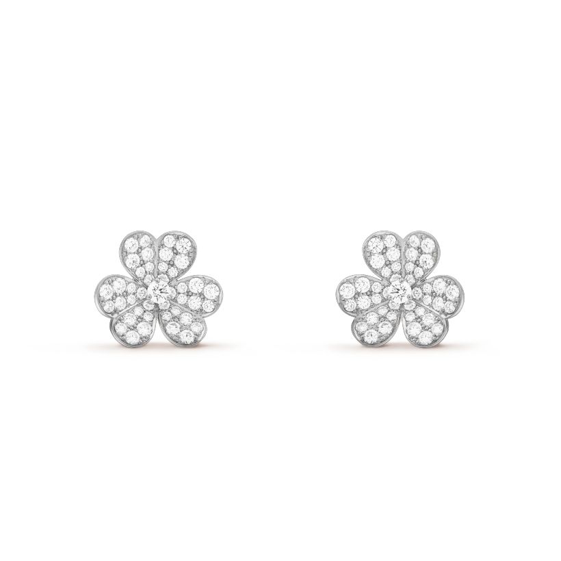 [Marins]FRIVOLE SILVER FLOWER DIAMOND EARRINGS