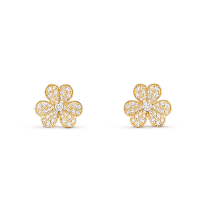 [Marins]FRIVOLE GOLD FLOWER DIAMOND EARRINGS