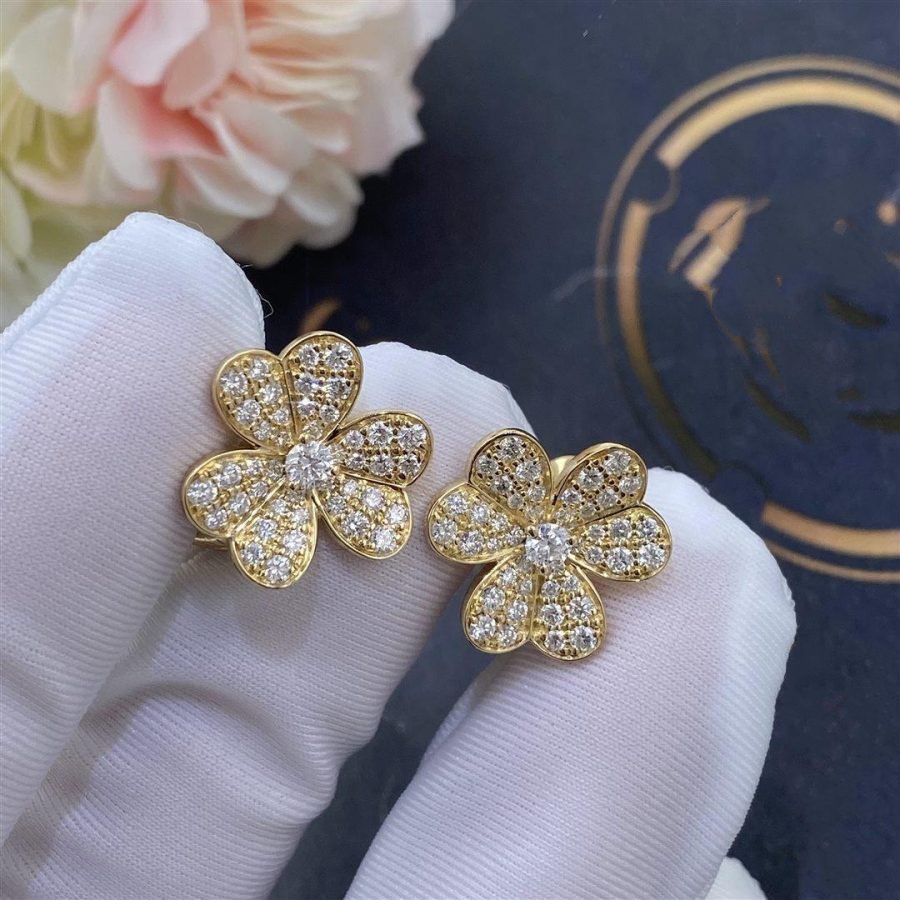 [Marins]FRIVOLE GOLD FLOWER DIAMOND EARRINGS