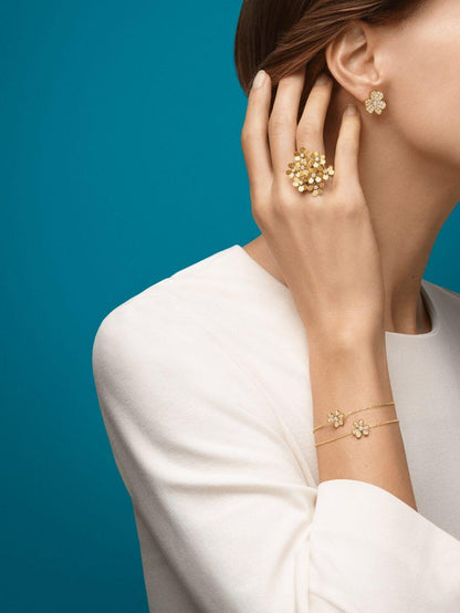[Marins]FRIVOLE GOLD FLOWER DIAMOND EARRINGS