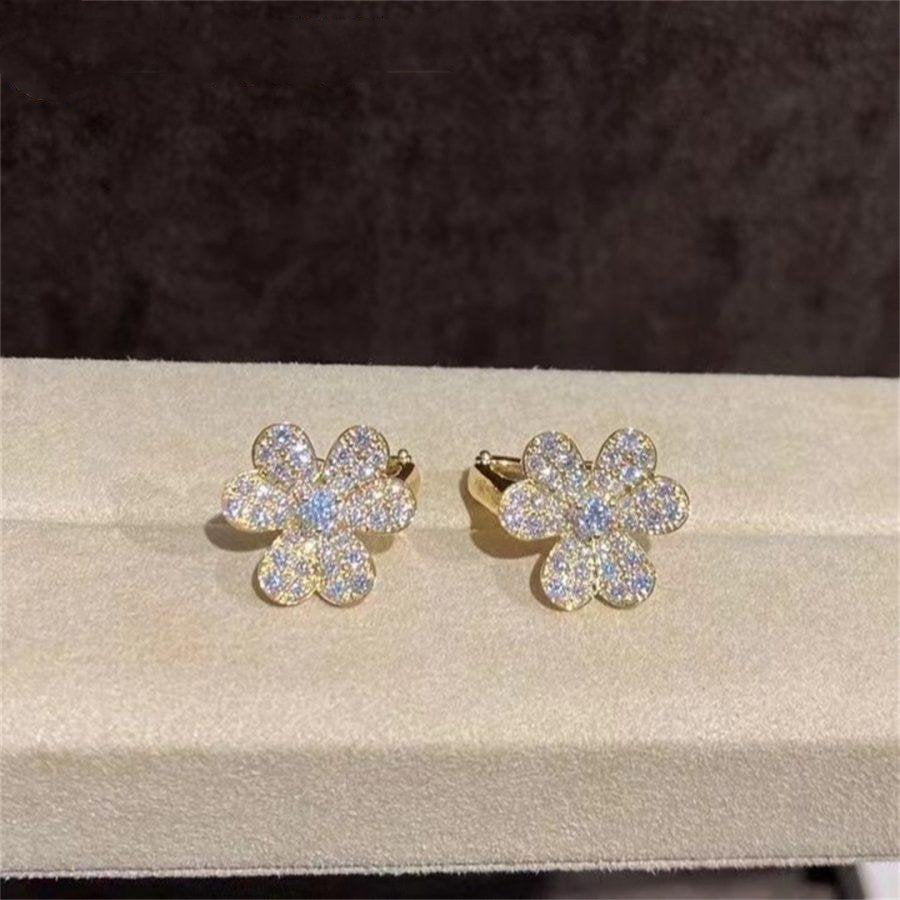 [Marins]FRIVOLE GOLD FLOWER DIAMOND EARRINGS