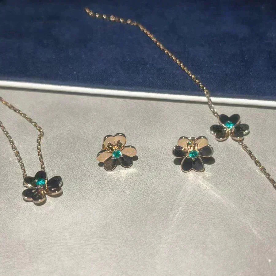 [Marins]FRIVOLE  FLOWER MALACHITE EARRINGS