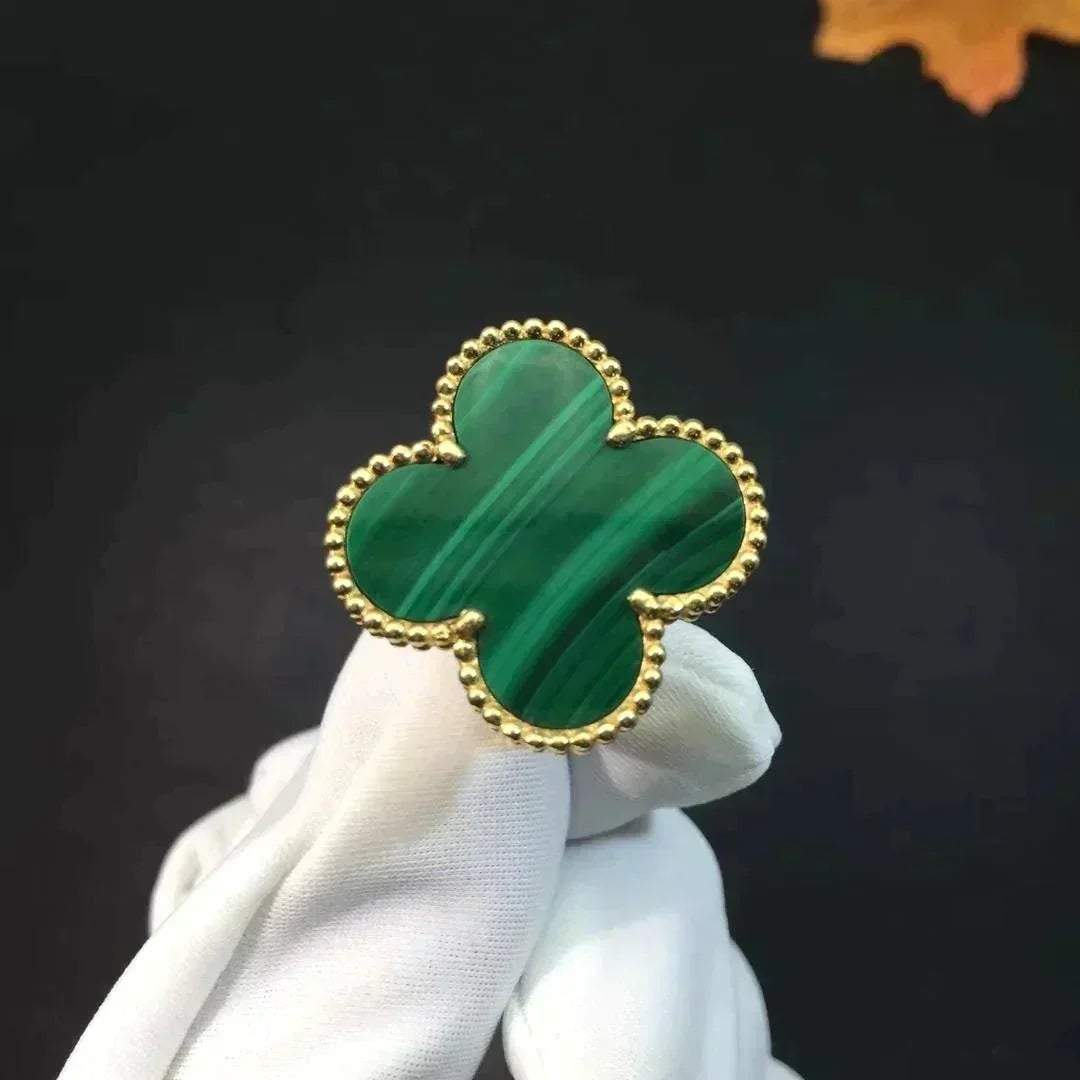 [Marins]CLOVER MALACHITE RING