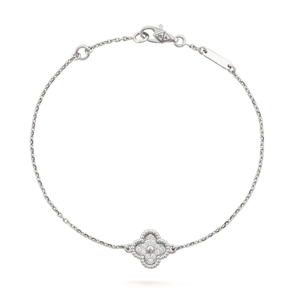[Marins]CLOVER  SINGLE FLOWER BRACELET SILVER