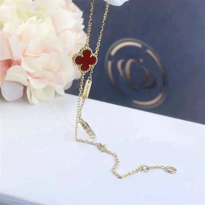 [Marins]CLOVER  CARNELIAN SINGLE FLOWER BRACELET