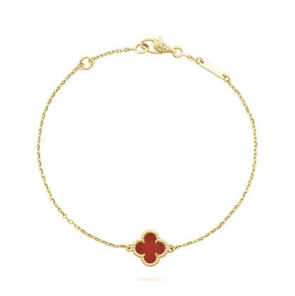 [Marins]CLOVER  CARNELIAN SINGLE FLOWER BRACELET