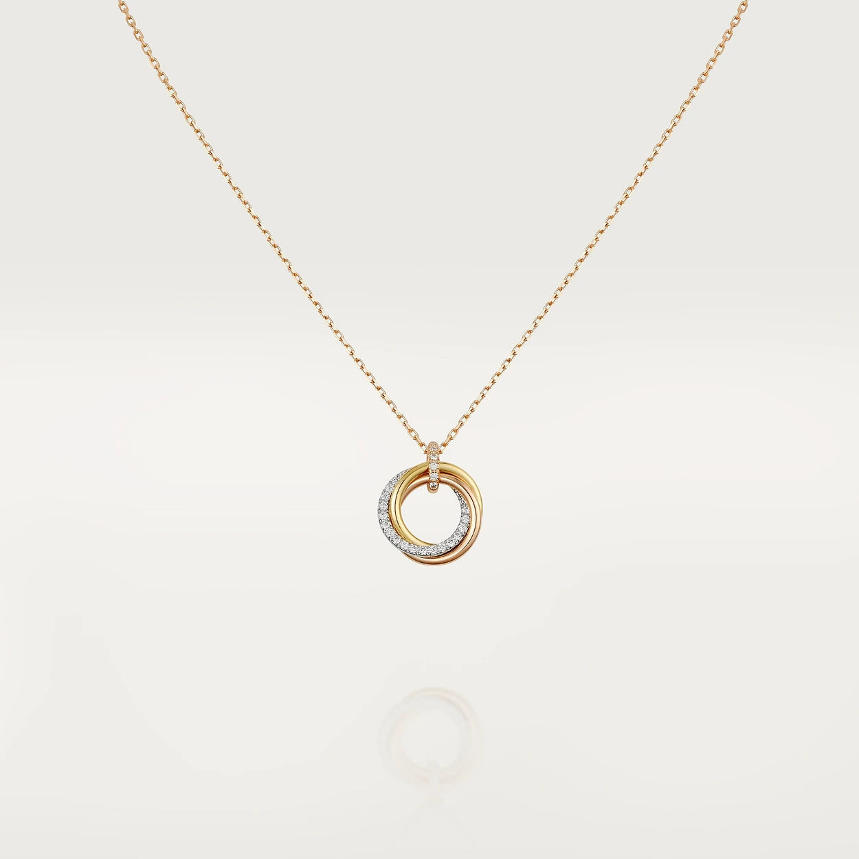 [Marins]TRINITY NECKLACE SILVER GOLD PINK GOLD DIAMONDS