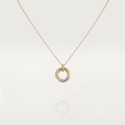 [Marins]TRINITY NECKLACE SILVER GOLD PINK GOLD DIAMONDS