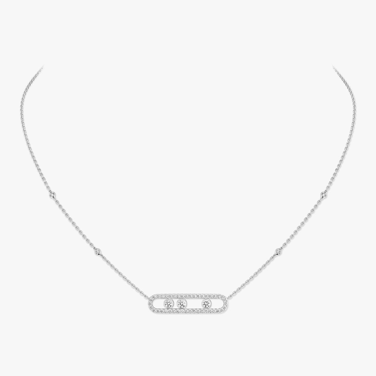 [Marins] Move Pave_ Rose Gold Diamond Necklace