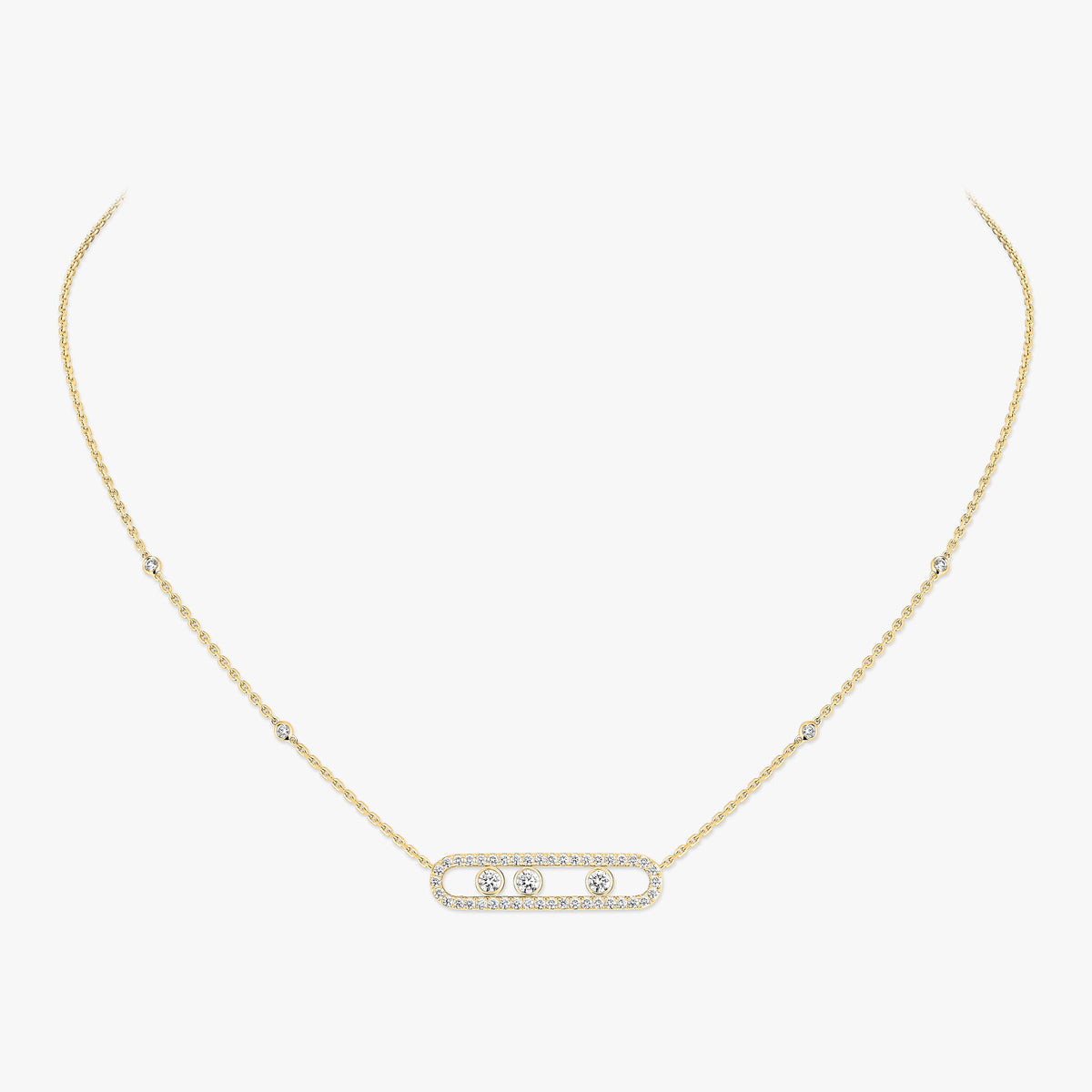 [Marins] Move Pave_ Rose Gold Diamond Necklace