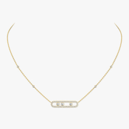 [Marins] Move Pave_ Rose Gold Diamond Necklace