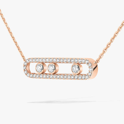 [Marins] Move Pave_ Rose Gold Diamond Necklace