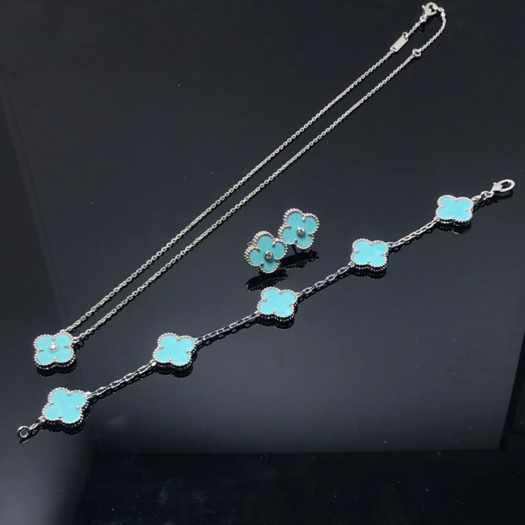 [Marins]CLOVER 1 DIAMOND BLUE SKY SILVER EARRINGS