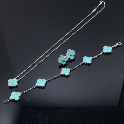 [Marins]CLOVER 1 DIAMOND BLUE SKY SILVER EARRINGS