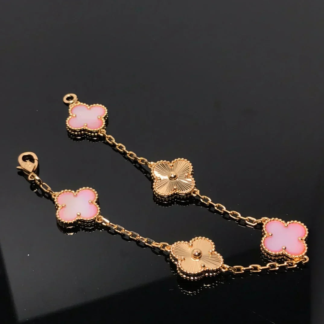 [Marins] CLOVER 5 MOTIFS  PINK MOP BRACELET COLLECTION