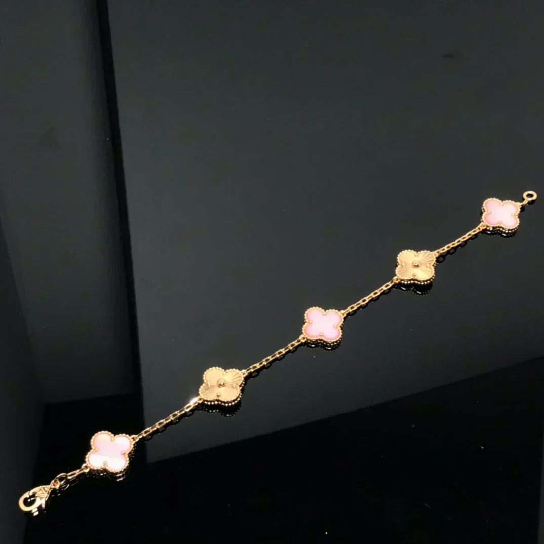[Marins] CLOVER 5 MOTIFS  PINK MOP BRACELET COLLECTION