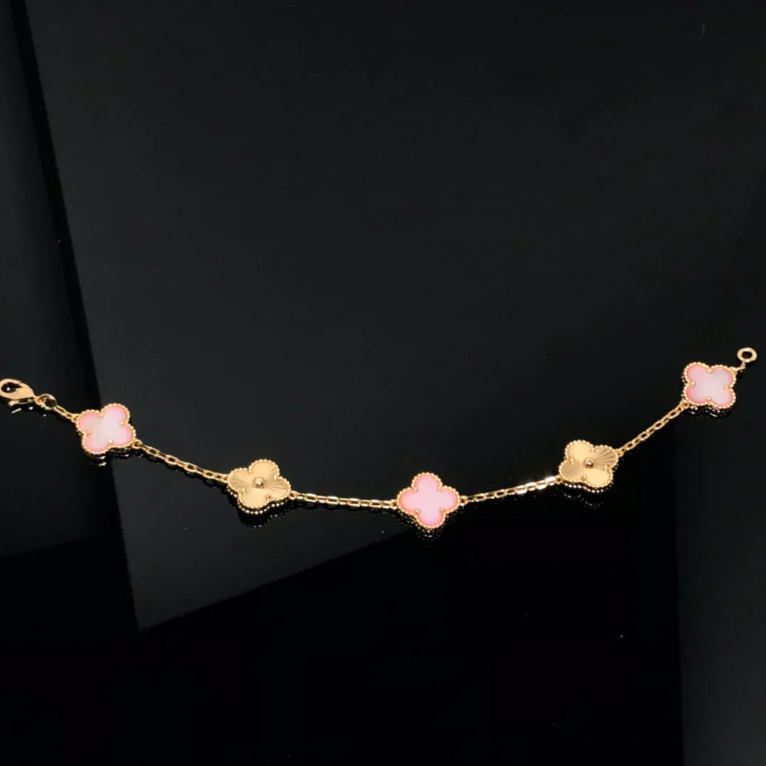 [Marins] CLOVER 5 MOTIFS  PINK MOP BRACELET COLLECTION