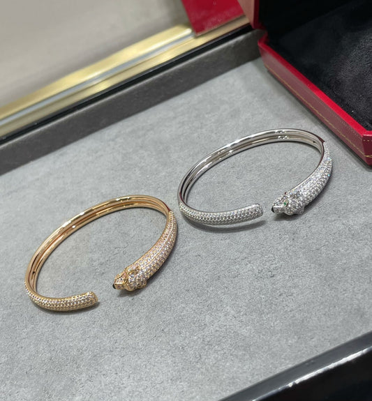 [Marins]パンテール フルダイヤモンド オープン ブレスレット